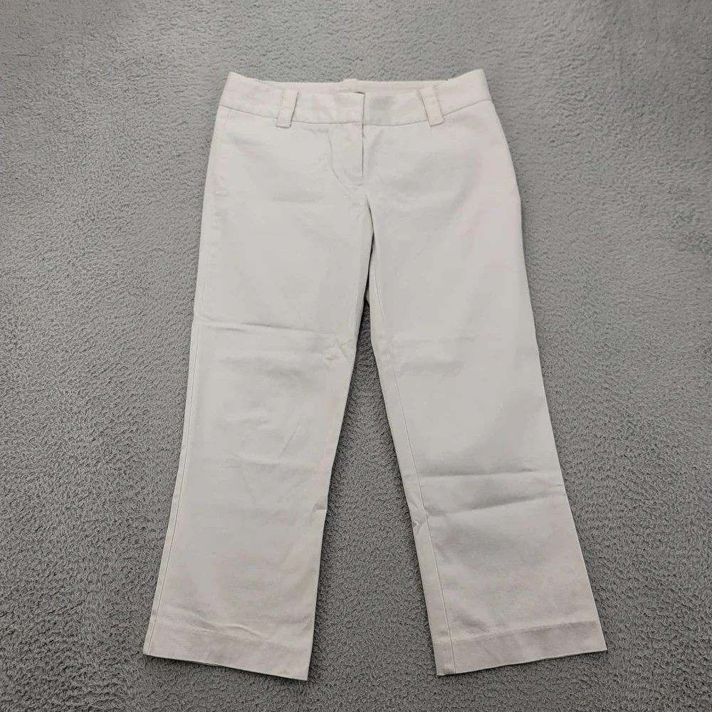 J.Crew Pants Womens 2 Tan Stretch‎ City Fit Capri Mid Rise Straight